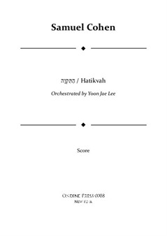Hatikvah (Israeli National Anthem) for Orchestra (arr. Lee), Full Score