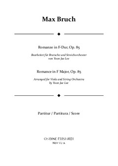 Bruch (arr. Lee): Romance in F Major for Viola and String Orchestra – Full Score