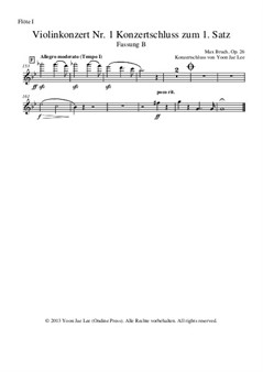 Bruch: Violinkonzert Nr.1 in g-moll. Konzertschluss zum 1. Satz (Fassung B für Orchester), Stimmen