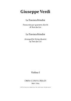 La Traviata Brindisi for String Quartet – Set of Parts