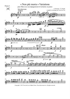 Rossini/Chopin (arr. Lee): Variations on 'Non piu mesta' for Flute and Orchestra - Set of Parts
