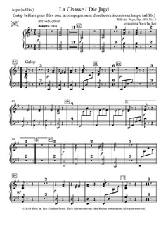 La Chasse Galop brillant, for Flute, String Orchestra and Harp (ad lib.) - Set of Parts